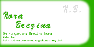 nora brezina business card
