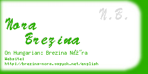 nora brezina business card